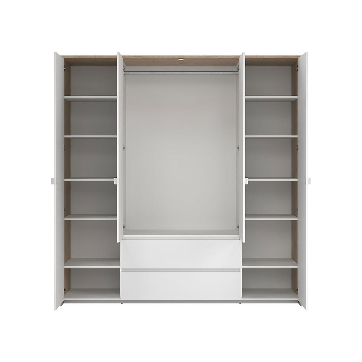 KLEIDERSCHRANK, Next, Weiß, Holzwerkstoff, 197 x 58 x 203 cm - Weiß, Holzwerkstoff (197/203/58cm) - ebuy24