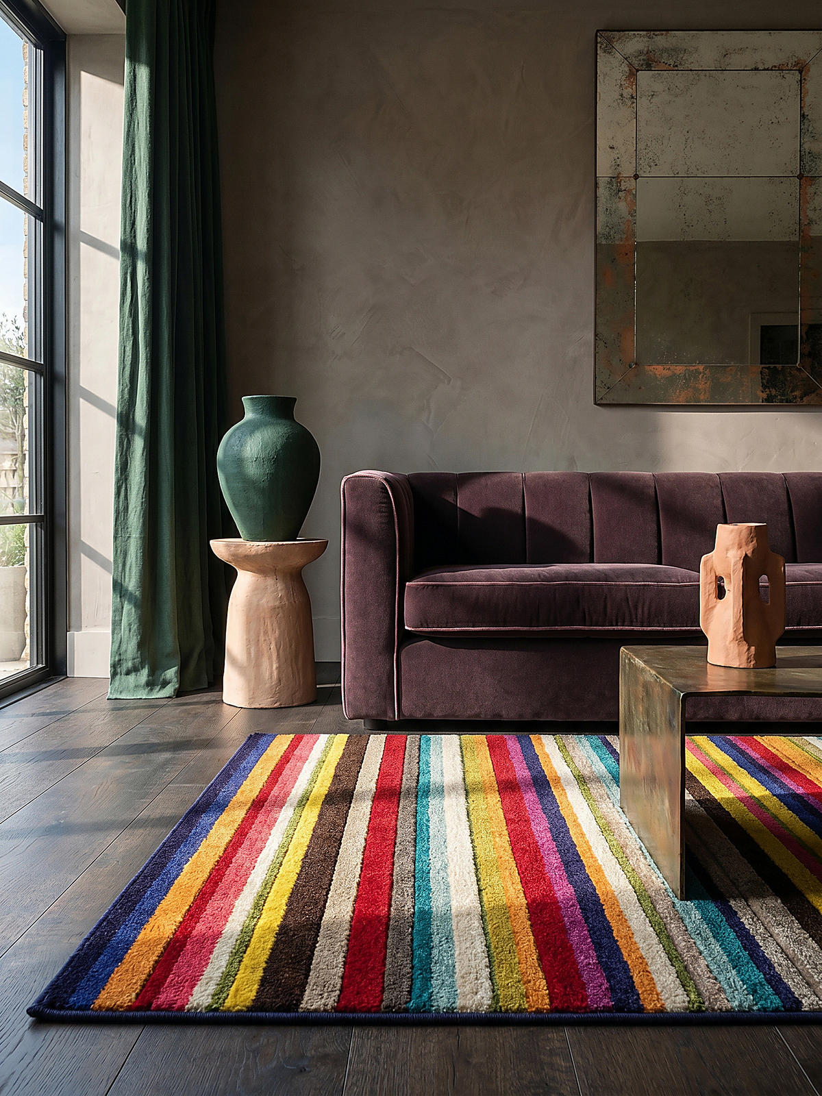 TEPPICH MEON, gestreift, Bunt, 120 x 170 cm - Multicolor, Textil (170/120cm) - KADIMA DESIGN