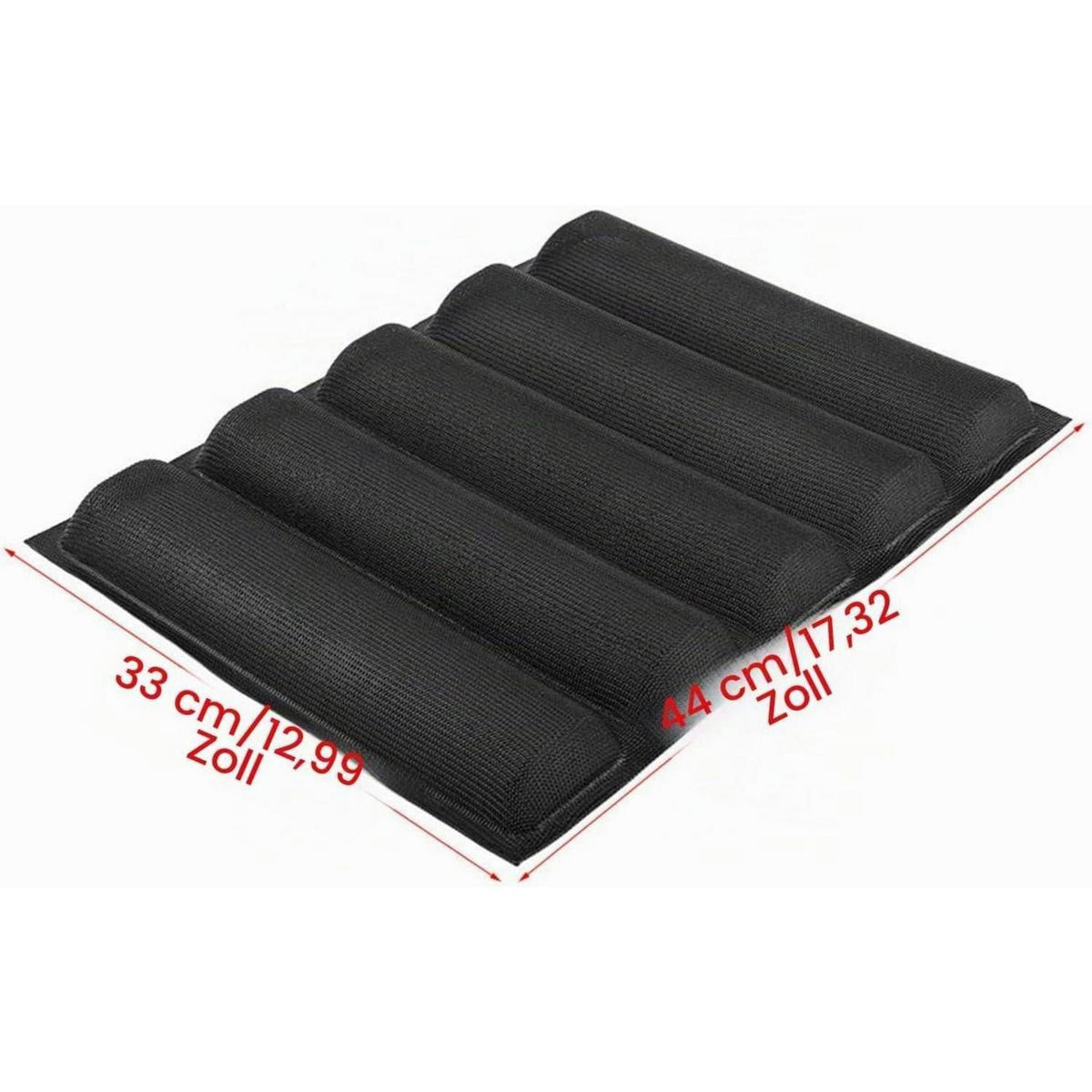 BACKFORM Silikon Baguetteblech 5 Laib Antihaft - Schwarz, Kunststoff (33/9/44cm)