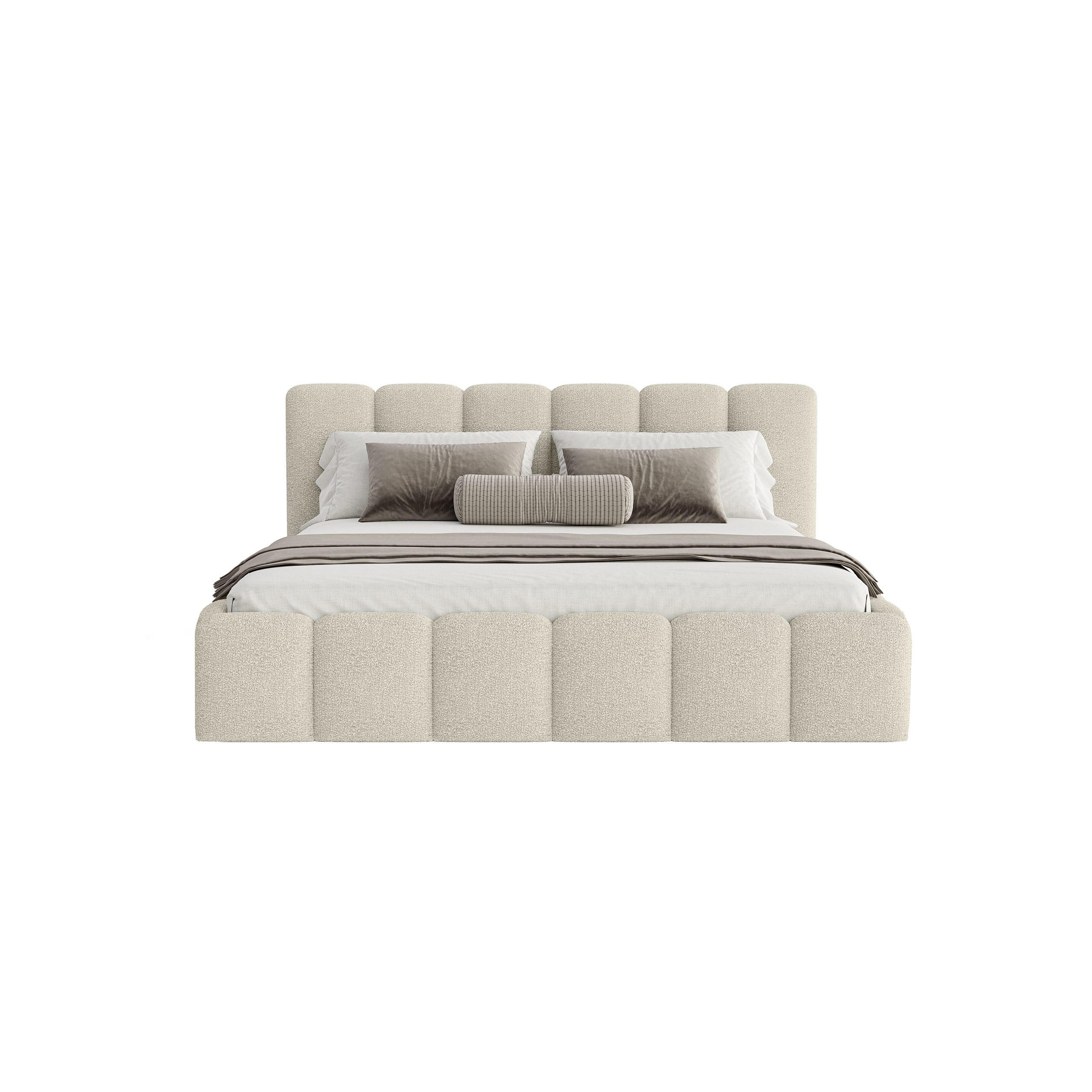 POLSTERBETT Lukhi 140x200 cm, Beige - Beige, Textil (140/200cm) - Fedve