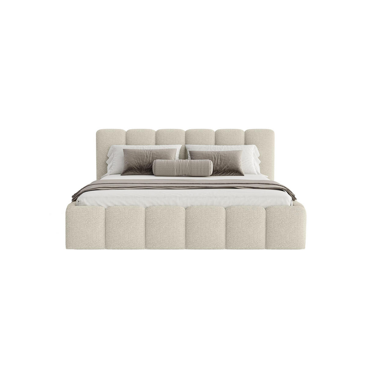 POLSTERBETT Lukhi 200x200 cm, Beige - Beige, Textil (200/200cm) - Fedve