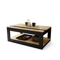 COUCHTISCH rechteckig Eiche Artisan Schwarz matt aufklappbar - Schwarz/Eiche Artisan, Holzwerkstoff (66/112/45cm) - designimpex