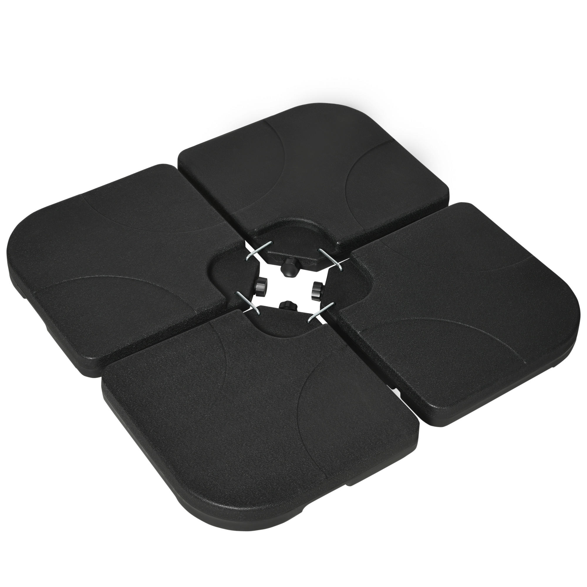 SONNENSCHIRMGEWICHT 4er Set 78 kg schwarz - Schwarz, Kunststoff (104/104cm) - LEBENLANG