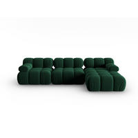 MODULARES-ECKSOFA rechts Bellis aus Samt flaschengrün 4 Sitzplätze - Grün, Textil (122/285cm) - Micadoni