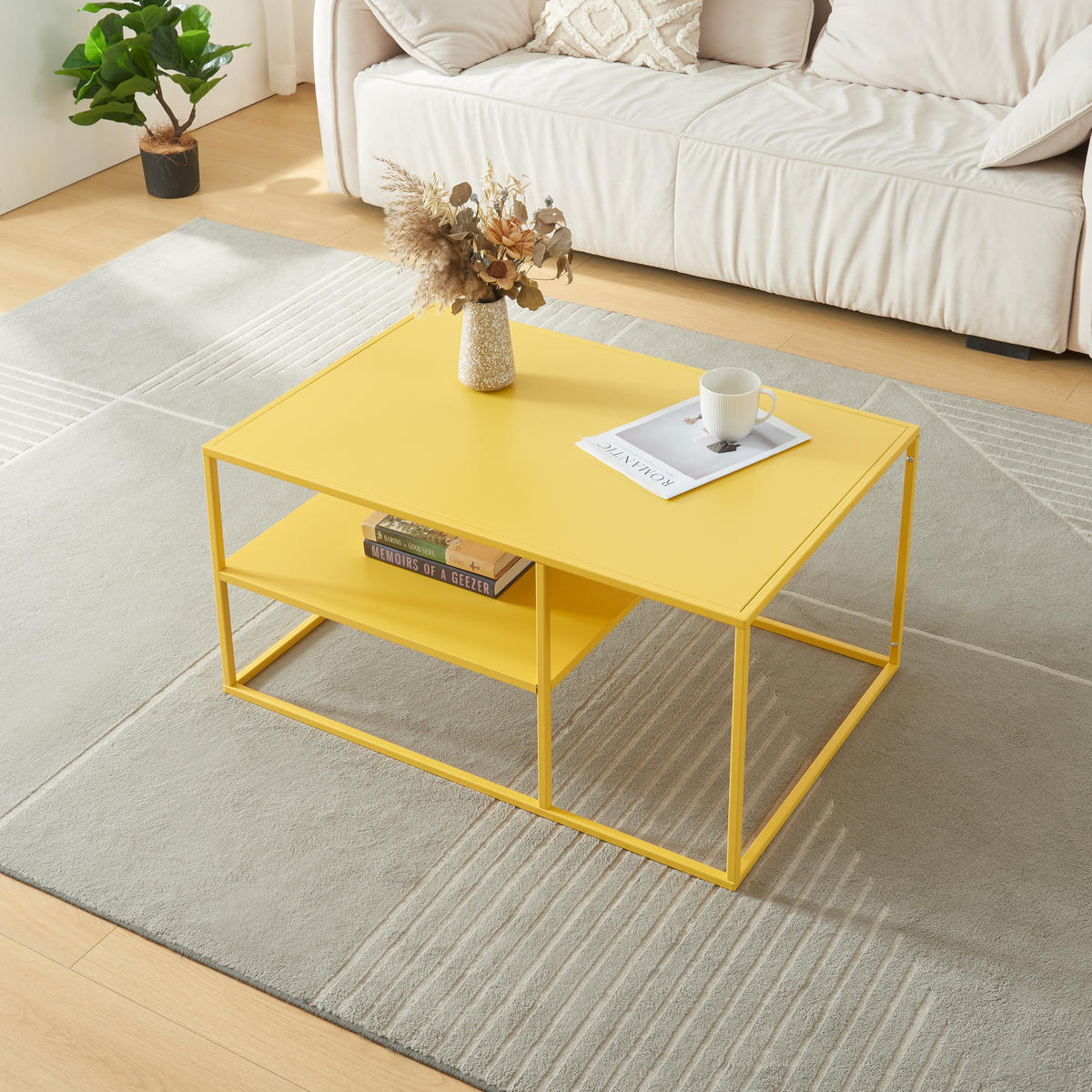 COUCHTISCH Solund 45/90/60 cm - Gelb, Metall (60/90/45cm) - [en.casa]