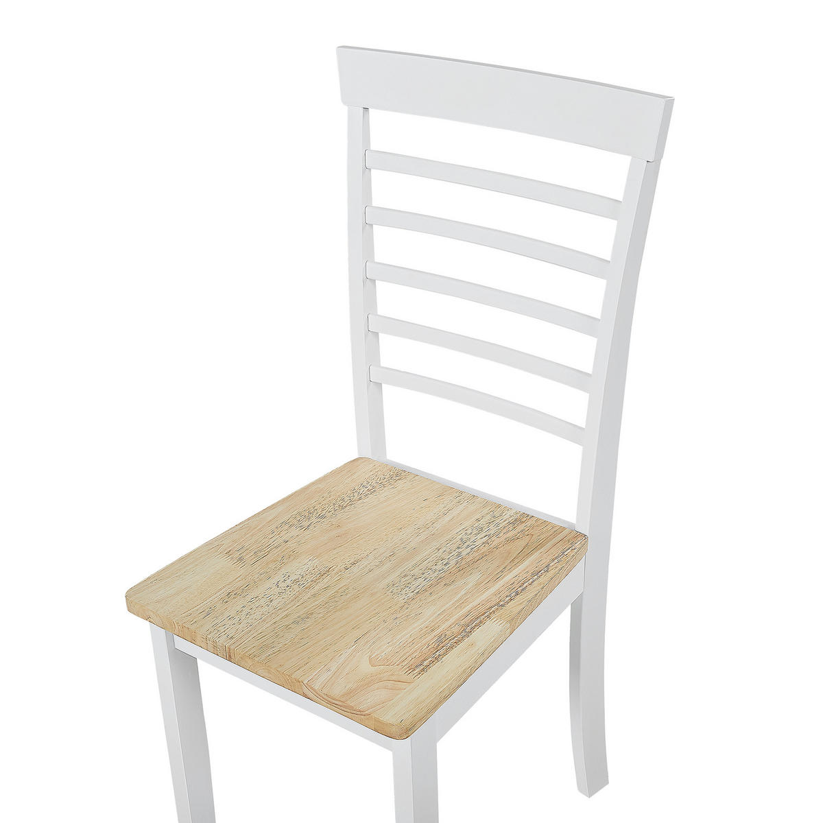 ÉTKEZŐSZÉK 2 darabos Szett Kaucsukfa Világos fa színű Battersby - fehér/világosbarna, fa (40/94/40cm) - Beliani