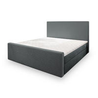 BOXBETT ALORIA 140x200 cm mit Matratze und Topper - Grau - Grau, Holz (140/200cm) - MASSENO