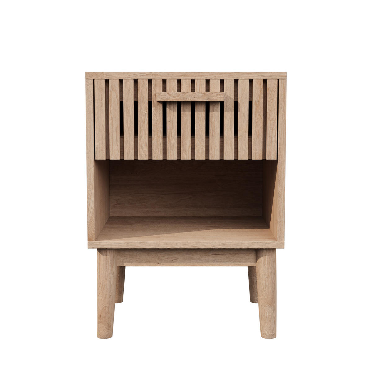 NACHTTISCH 2er Set Holzoptik Schubladen Ablage 40x35x55 cm - Naturfarben, Holz (35/55/40cm) - LEBENLANG