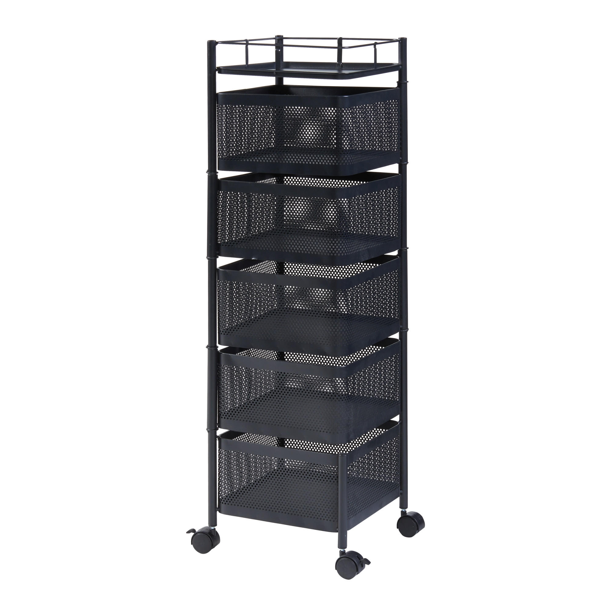 ROLLWAGEN Sunndal - Schwarz, Metall (27/94.5/27cm) - [en.casa]