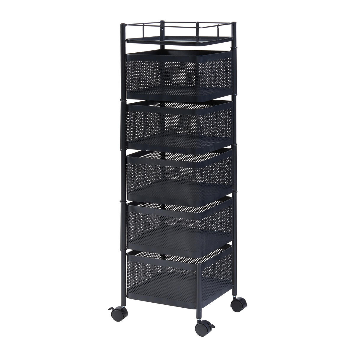 ROLLWAGEN Sunndal - Schwarz, Metall (27/94.5/27cm) - [en.casa]