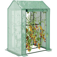 GEWÄCHSHAUS DE-05810 Frühbeet mit aufrollbarer Tür, wetterbeständig 100/80/150 cm Grün - Grün, Kunststoff/Metall (80/150/100cm) - ComfortXL