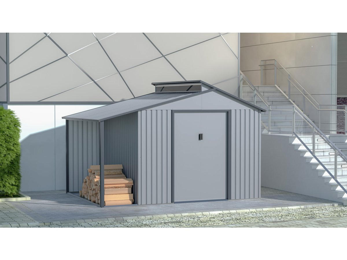 METALL-GARTENHAUS madras Grau - Grau, Metall (355/237/257cm) - Habitat Garten