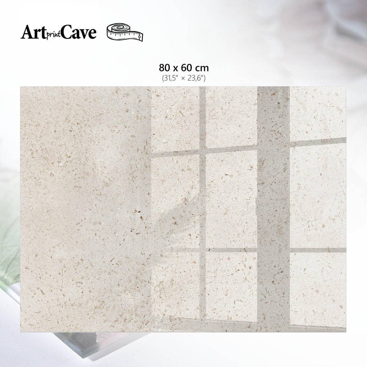 GLASPLATTE 80x60 cm – Cremig und beruhigend - Blau, Glas (0.4/80/60cm) - ArtPrintCave