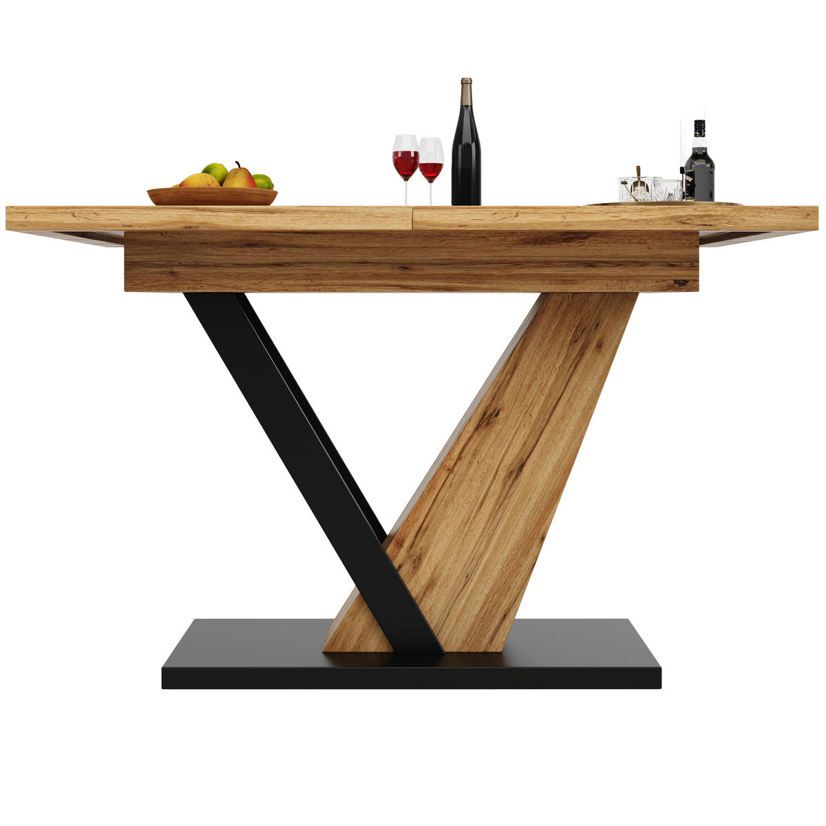 ESSTISCH ausziehbar 120-160/75/75,5 cm DE-39697 Holzmaserung - Naturfarben, Holzwerkstoff (75/120/75.5cm) - ComfortXL