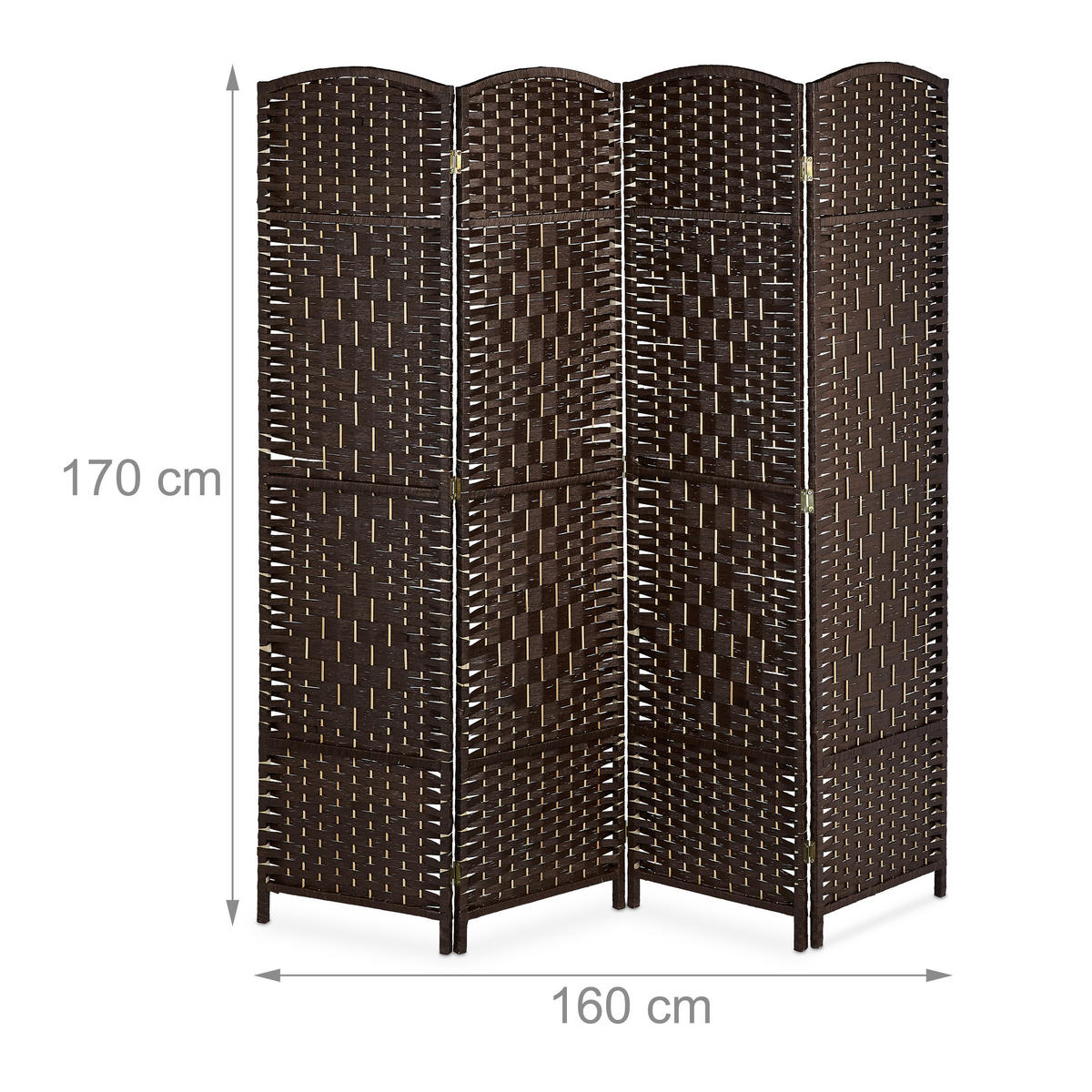PARAVENT - Braun, Holz/Papier (160/170/2cm) - Relaxdays