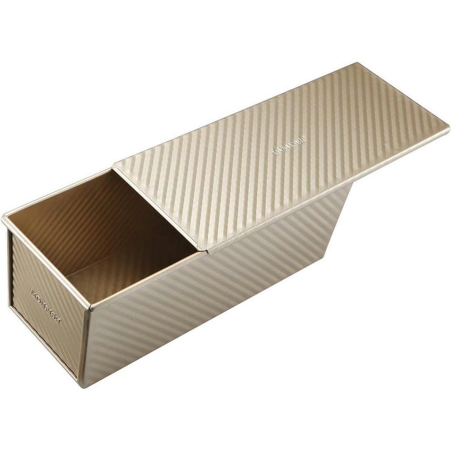 BROTBACKFORM mit Deckel 34 x 13,5 x 12 cm Champagner Gold - Beige, Metall (13.5/13/35cm)