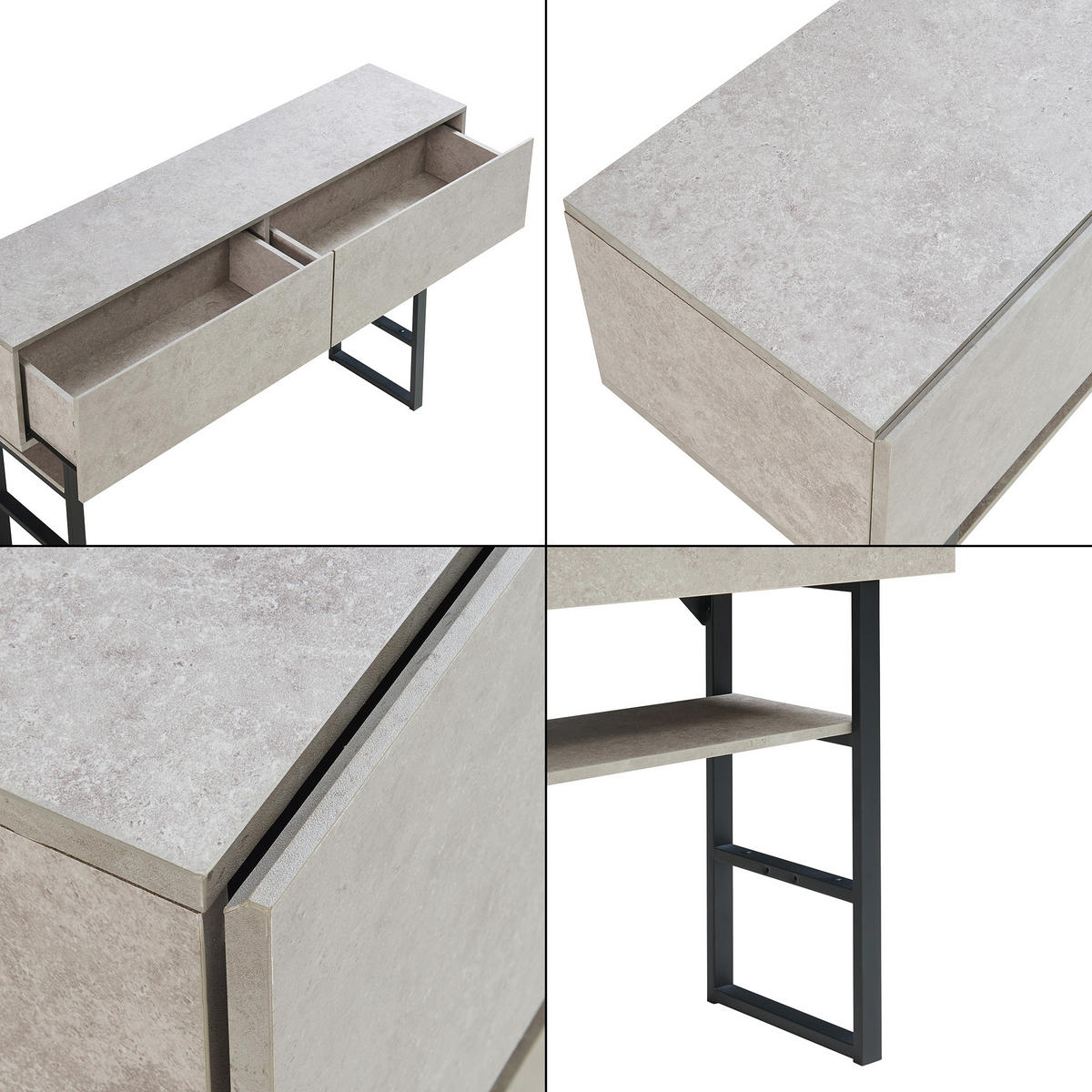 KONSOLENTISCH Varberg - Grau, Holzwerkstoff/Metall (30/120/75cm) - [en.casa]