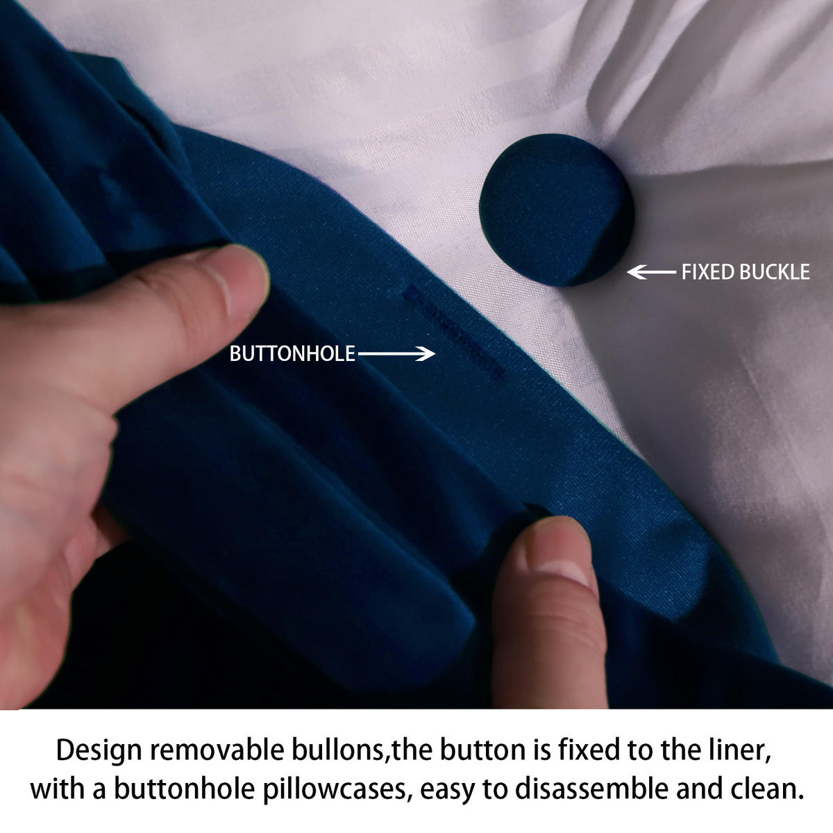 RÜCKENKISSEN Samtlook Dunkelblau 180 cm - Dunkelblau, Textil (45/180cm) - Vercart