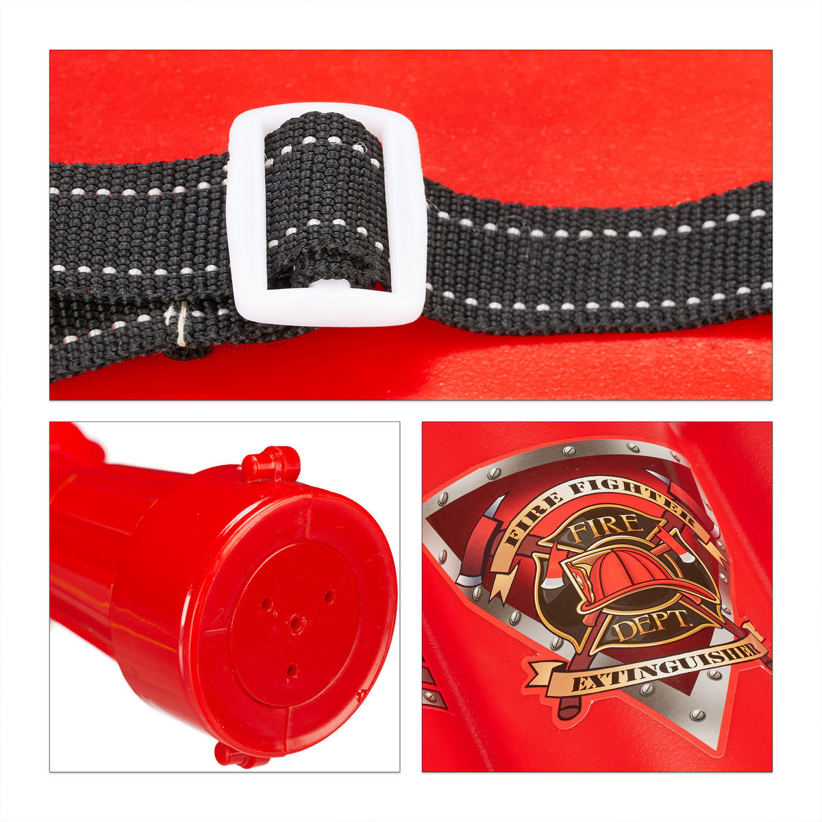 FEUERWEHRWASSERSPRITZE - Multicolor, Kunststoff (6/30/15cm) - Relaxdays