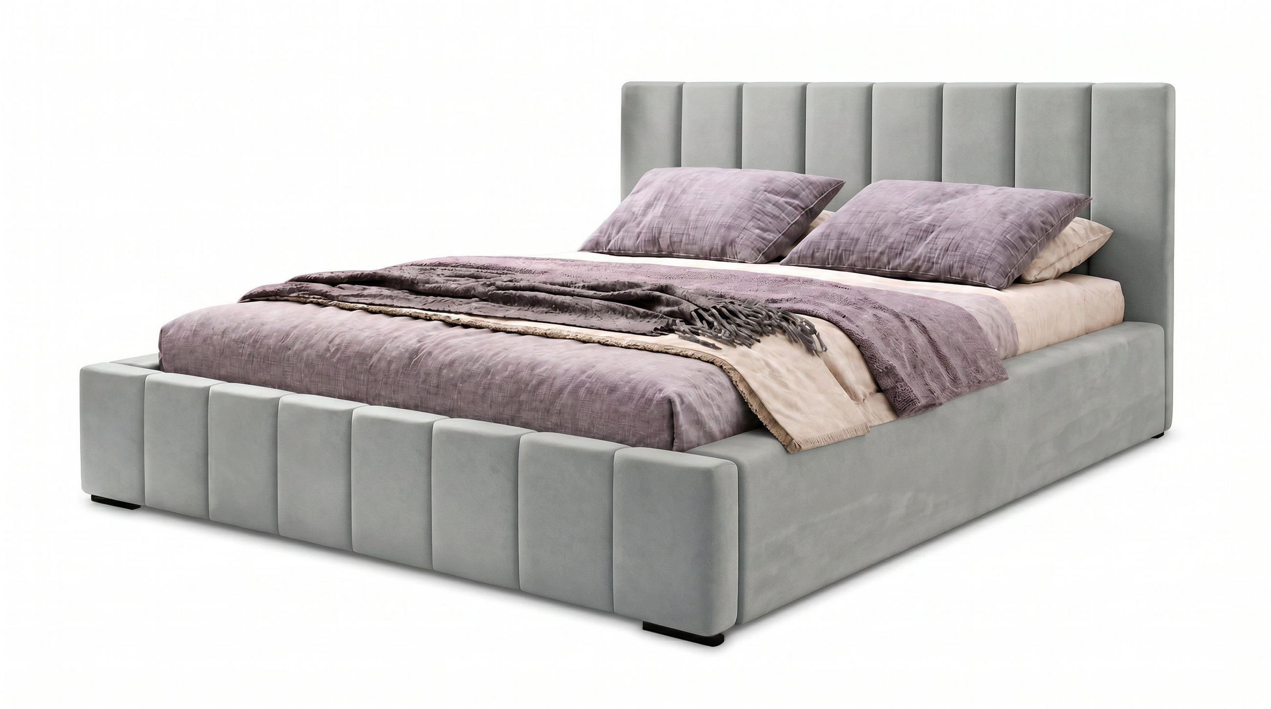 MARPUR Polsterbett NERO 140x200 cm mit Bettkasten und Lattenrost, Silber - Chromfarben/Silberfarben, Holz/Holzwerkstoff (140/200cm) - Marpur