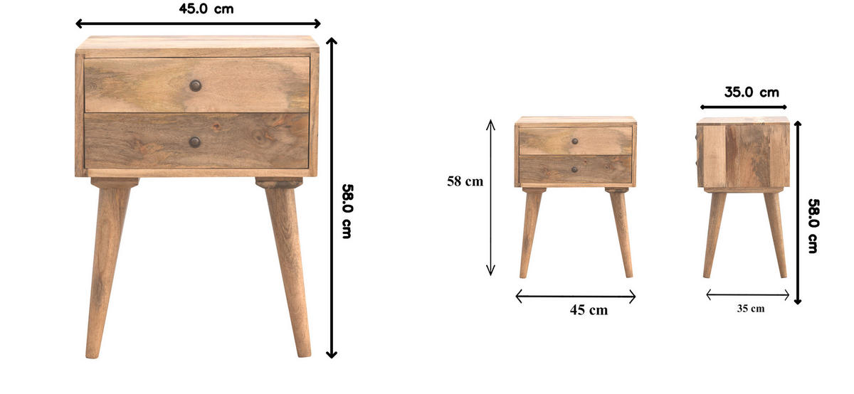 NACHTTISCH Metropolitan - Beige/Messingfarben, Holz/Metall (45/57/35cm) - Artisan Furniture