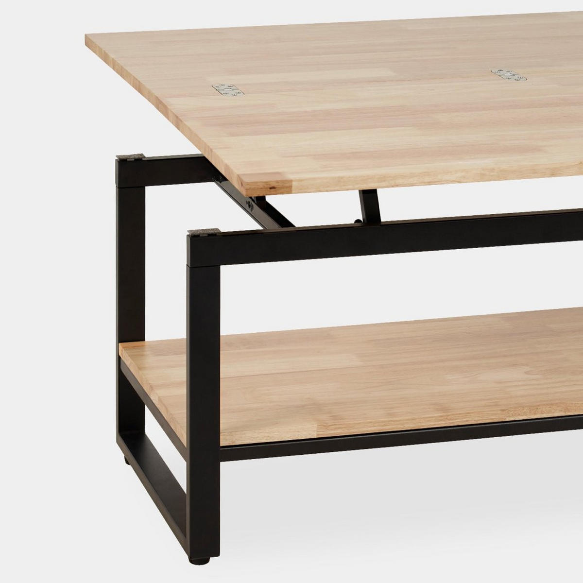 COUCHTISCH AUSZIEHBARER UND ERHÖHTER Alvi Schwarz 100 cm x 49 - 61 cm - Schwarz, Holz (45/100/49cm)