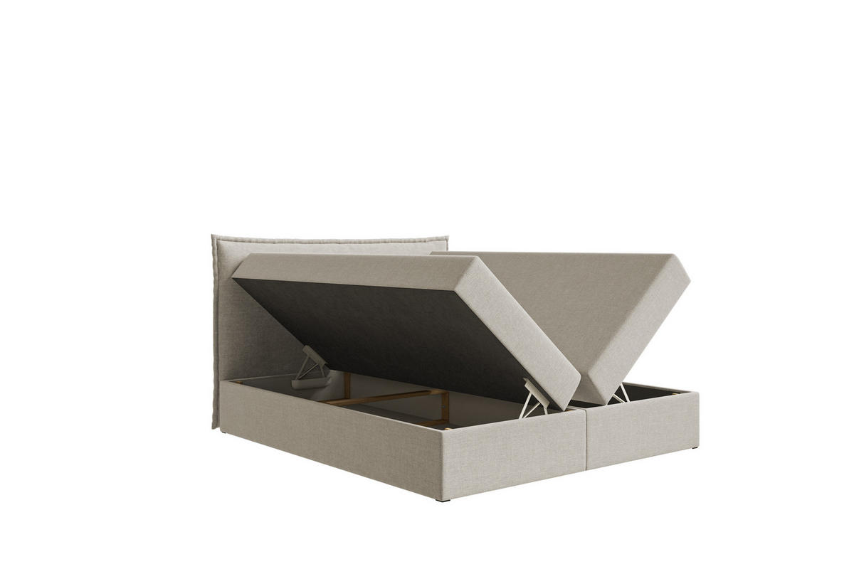 POLSTERBETT COZY mit Bettkasten, Doppelbett - 180x200 cm - Beige/Naturfarben, Holz/Textil (180/200cm) - mybed.