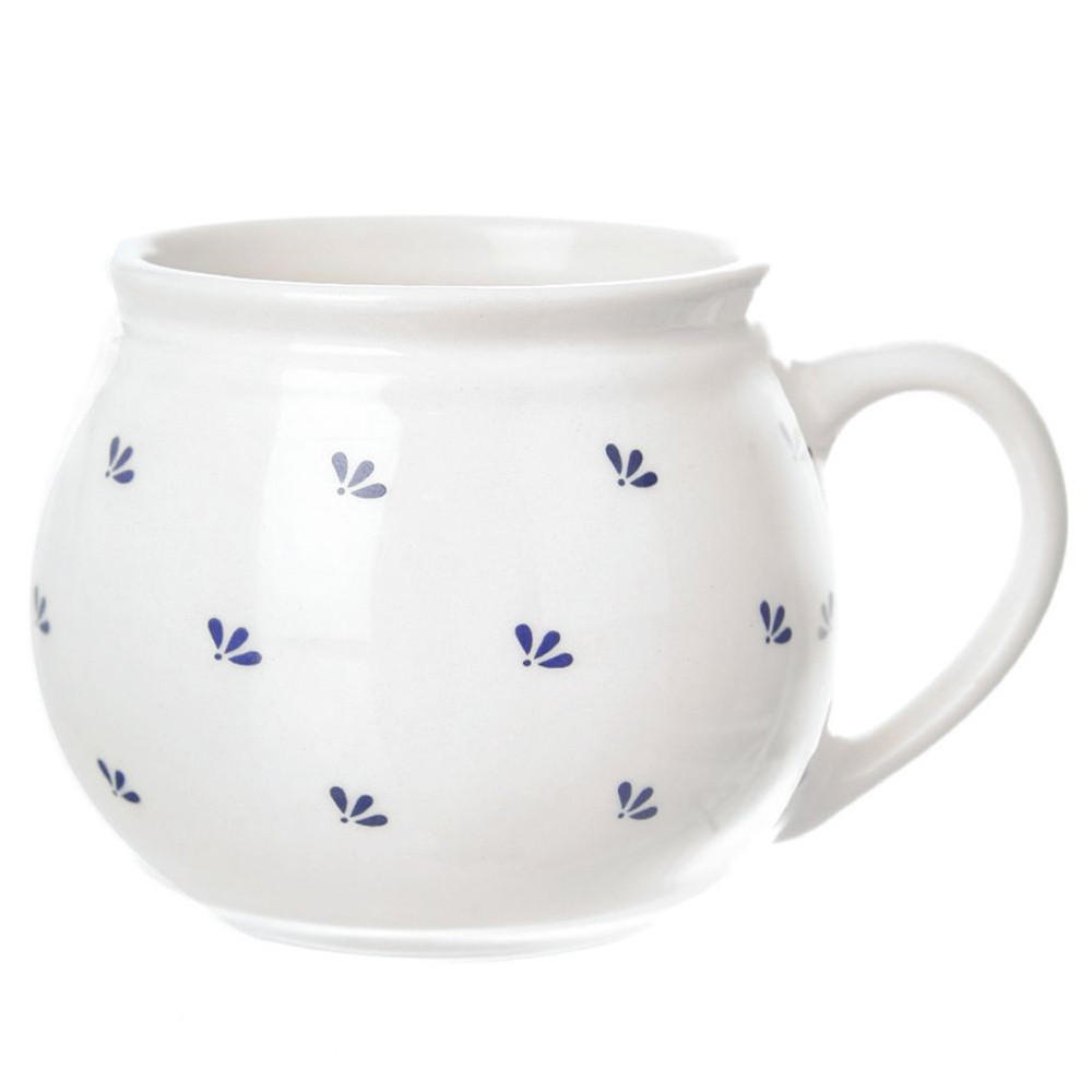 MODROBILA KERAMIKBECHER, Keramik, weiß/blau, 190 ml - Grau, Keramik (0.19L) - Orion 