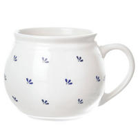MODROBILA KERAMIKBECHER, Keramik, weiß/blau, 190 ml - Grau, Keramik (0.19L) - Orion 