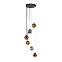 HÄNGELEUCHTE Stellar Schwarz 50/50/ 180 cm - Schwarz, Glas (50/50/180cm) - Hoyz Collection