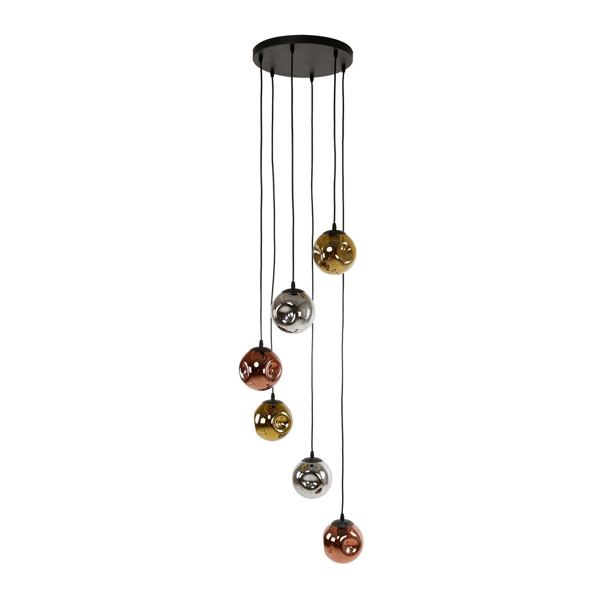 HÄNGELEUCHTE Stellar Schwarz 50/50/ 180 cm - Schwarz, Glas (50/50/180cm) - Hoyz Collection