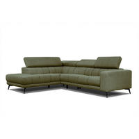 ECKSOFA MORELLO 5-Sitzer, olivgrün - Schwarz/Olivgrün, Holzwerkstoff/Textil (158/269cm) - Courtois Laville