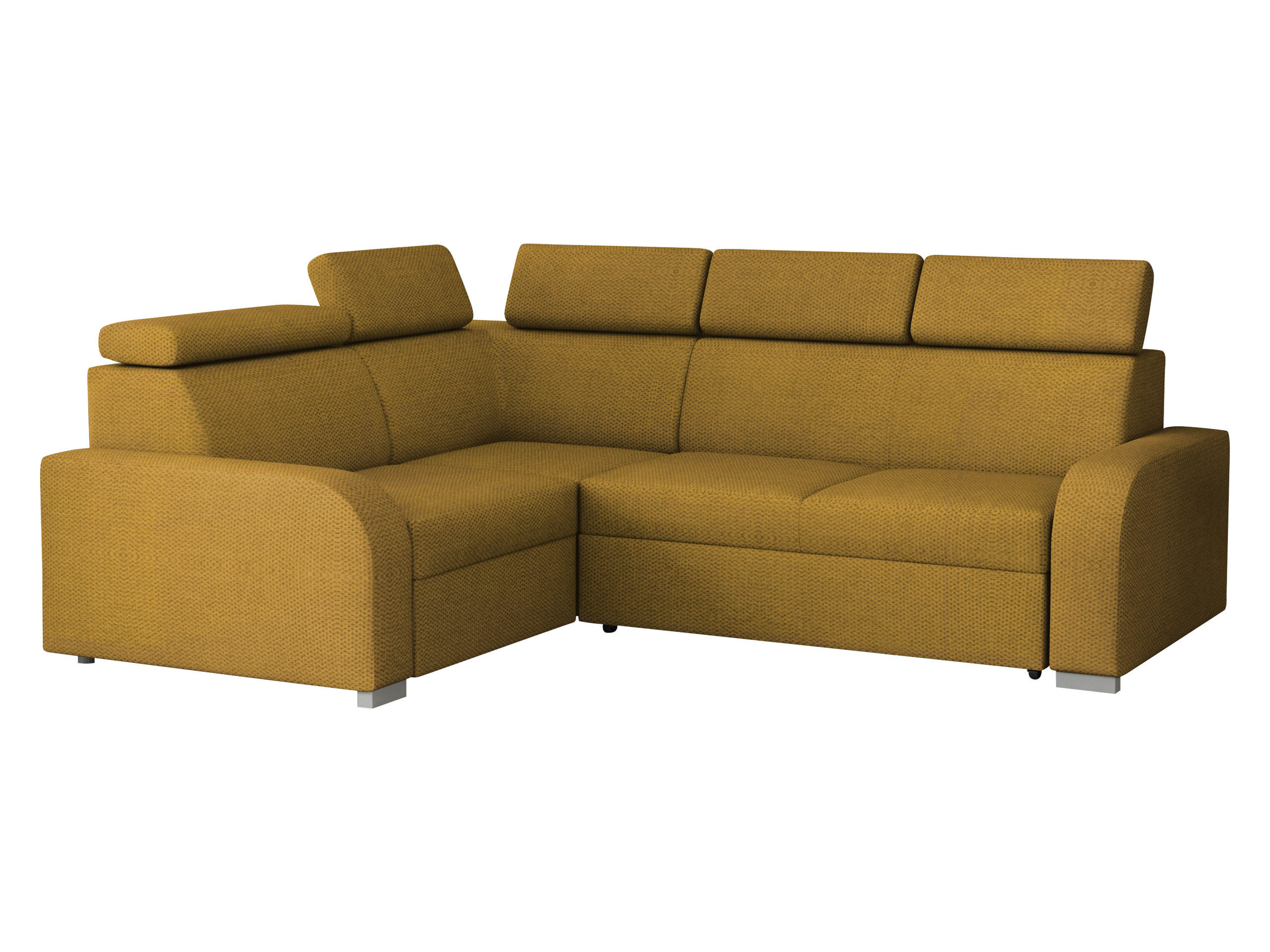 ECKSOFA Oslo 2rR1 80 - Gelb/Silberfarben, Holz/Kunststoff (250/200cm) - MIRJAN24
