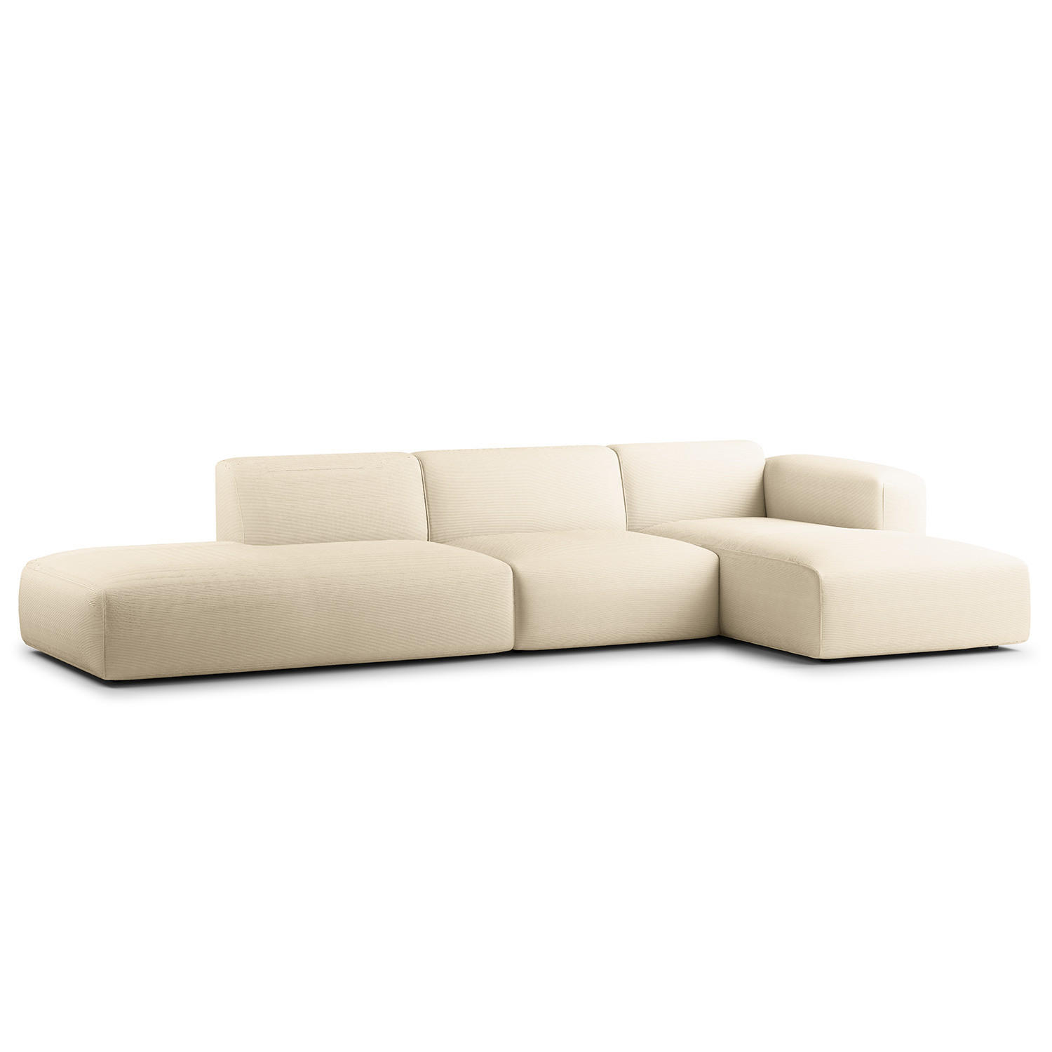 ECKSOFA mit Chaiselongue - Beige/Schwarz, Kunststoff/Textil (290/173cm) - home24