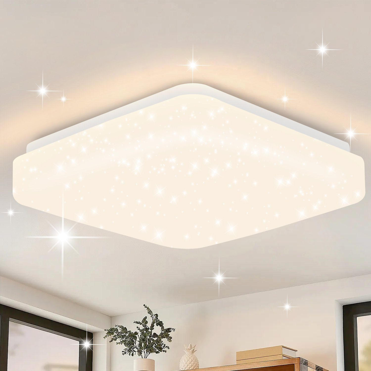 LED-DECKENLEUCHTE Loki 21/19/4cm - Weiß, Kunststoff (21/19/4cm) - ZMH