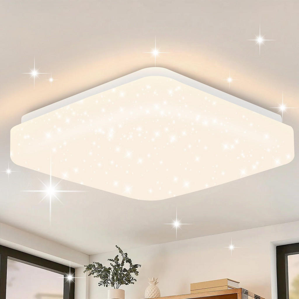 Thumbnail - ZMH Led-Deckenleuchte, Weiß, Kunststoff, Mode, Rechteckig, 19x4x21 cm, Lampen & Leuchten, LED Beleuchtung, LED-Deckenleu...