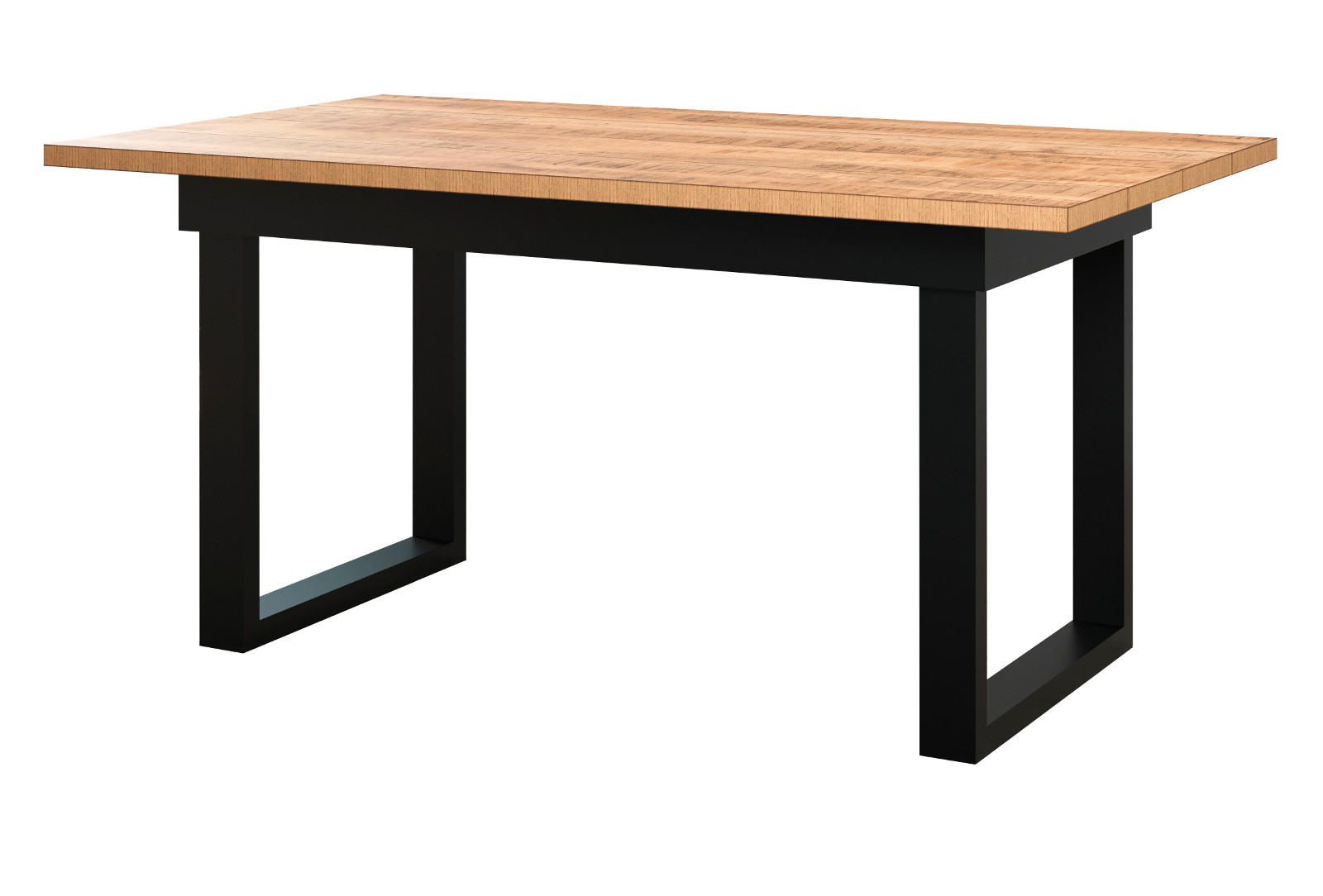 ESSTISCH Mango, schwarz 160 x 90 cm, Küchentisch in modernem Design - Schwarz/Naturfarben, Holzwerkstoff/Metall (90/160/76cm) - Top.Furn