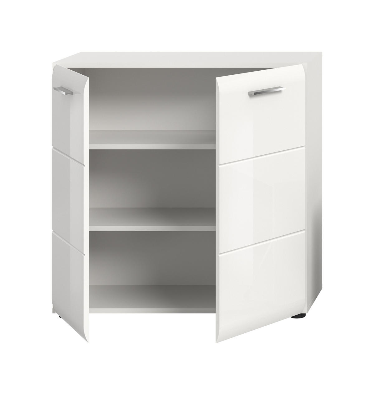 KOMMODE ICE (B/H/T: ca. 80/81/34 cm) in Weiß/weiß hochglanz - Weiß, Holzwerkstoff (80/81/34cm)