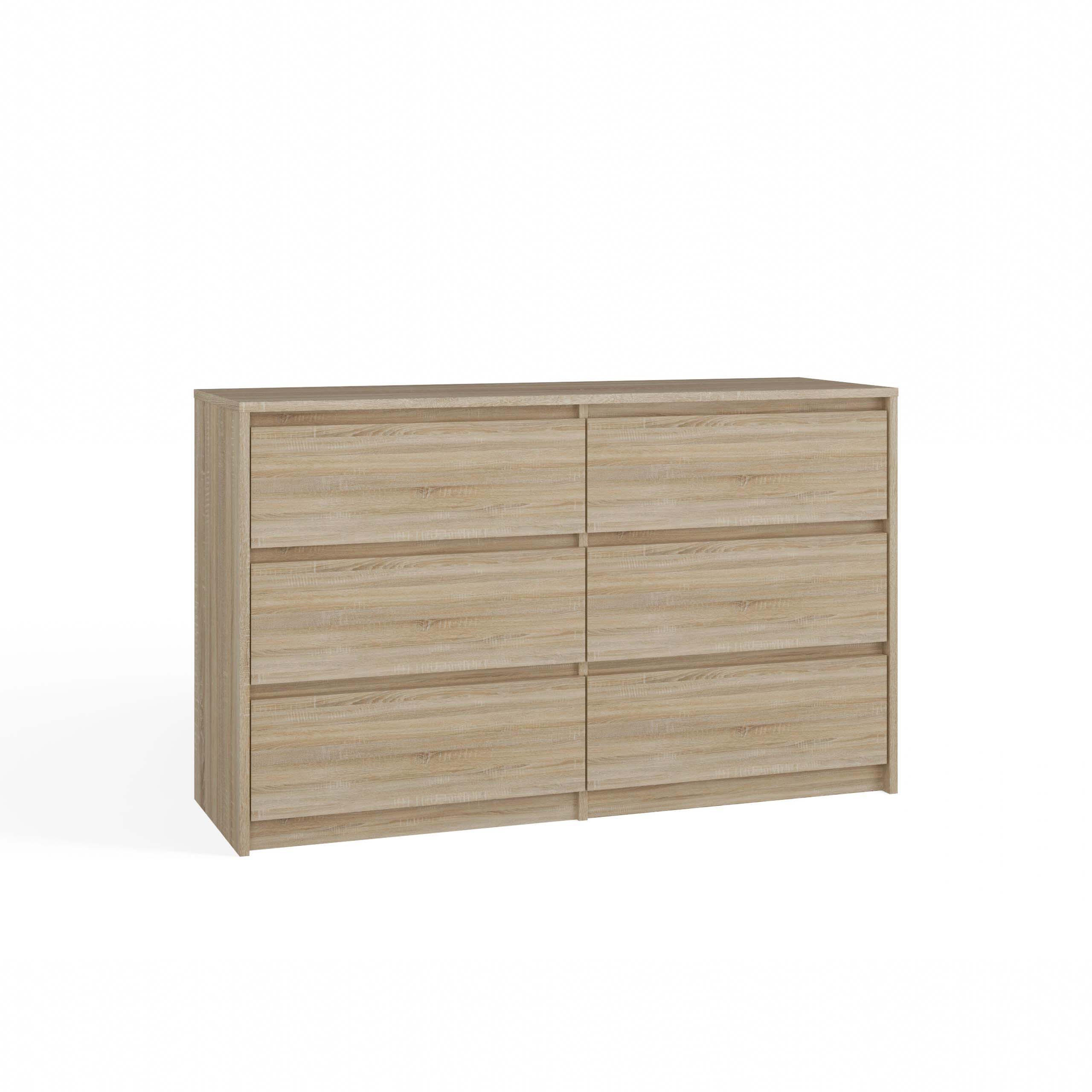 KOMMODE KARO 6 SCHUBLADEN K120 EICHE SONOMA - Sonoma Eiche, Holzwerkstoff (120/73.5/40cm) - CDF