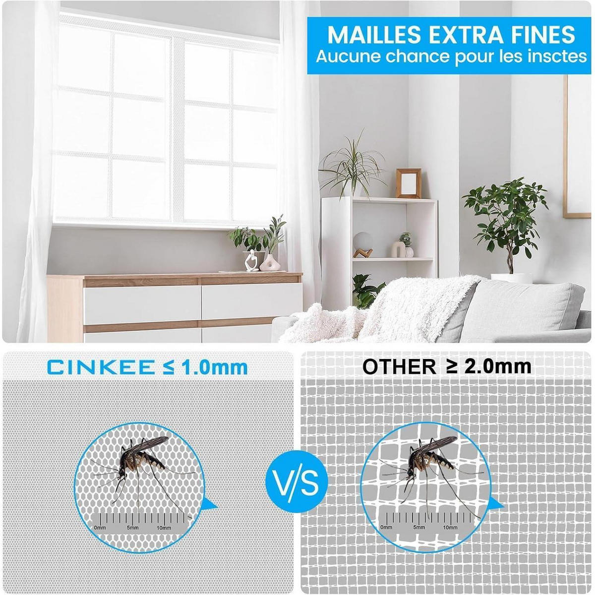 FLIEGENGITTER 2-teiliges Set 110 x 130 cm Weiß - Transparent, Textil (5/15/5.2cm)