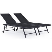 SONNENLIEGE jolia Grau / Schwarz - Grau, Metall (61/37/199cm) - Habitat Garten