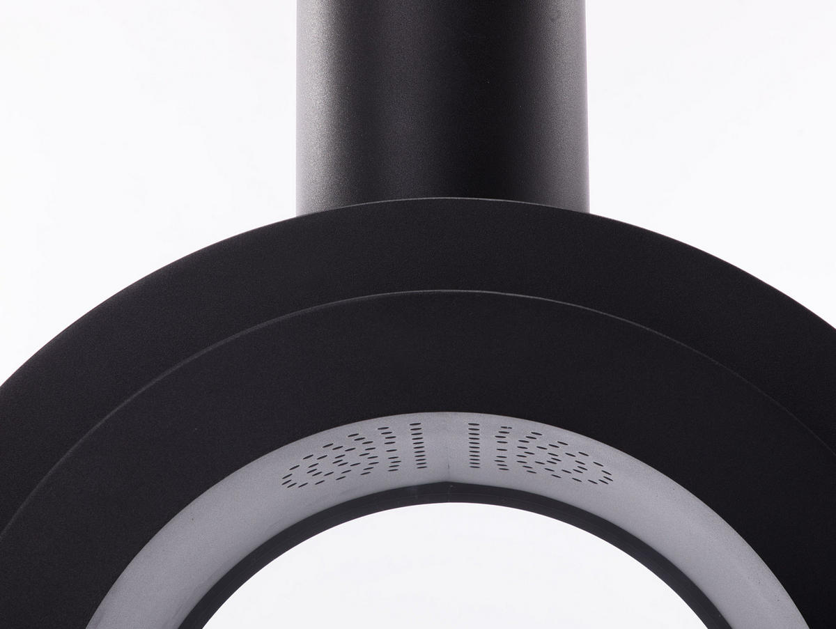 BIOETHANOL-KAMIN Schwarz Deckenmodell mit Rohr inklusive 1 L Brennblock - Schwarz, Metall (60/210/35cm) - Purline