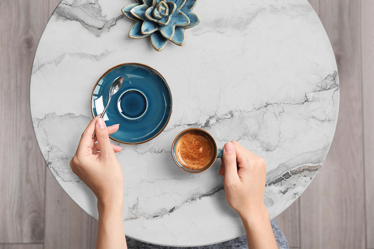 MÖBELAUFKLEBER 100x50 cm Heller Marmor - Weiß, Kunststoff (100/50/50cm) - TULUP