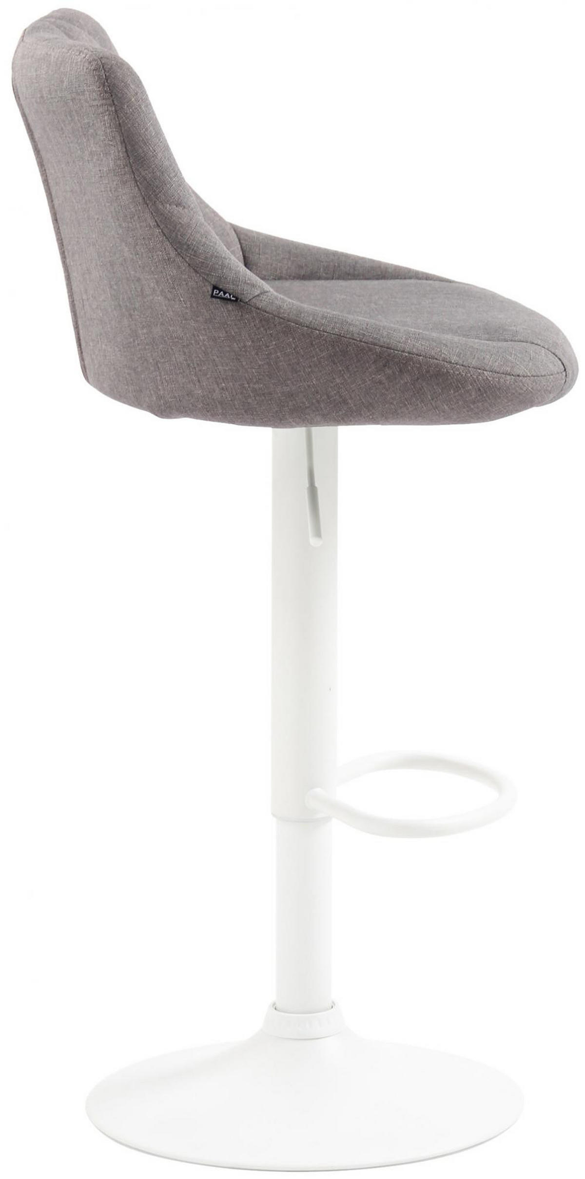 BARHOCKER Stoff grau - Weiß/Grau, Textil/Metall (46/83/49cm) - CLP