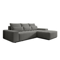 ECKSOFA L Form Alvorada Grau 280/184/88 cm – modernes Sofa fürs Wohnzimmer - Schwarz/Grau, Kunststoff/Textil (280/184cm) - AX Living