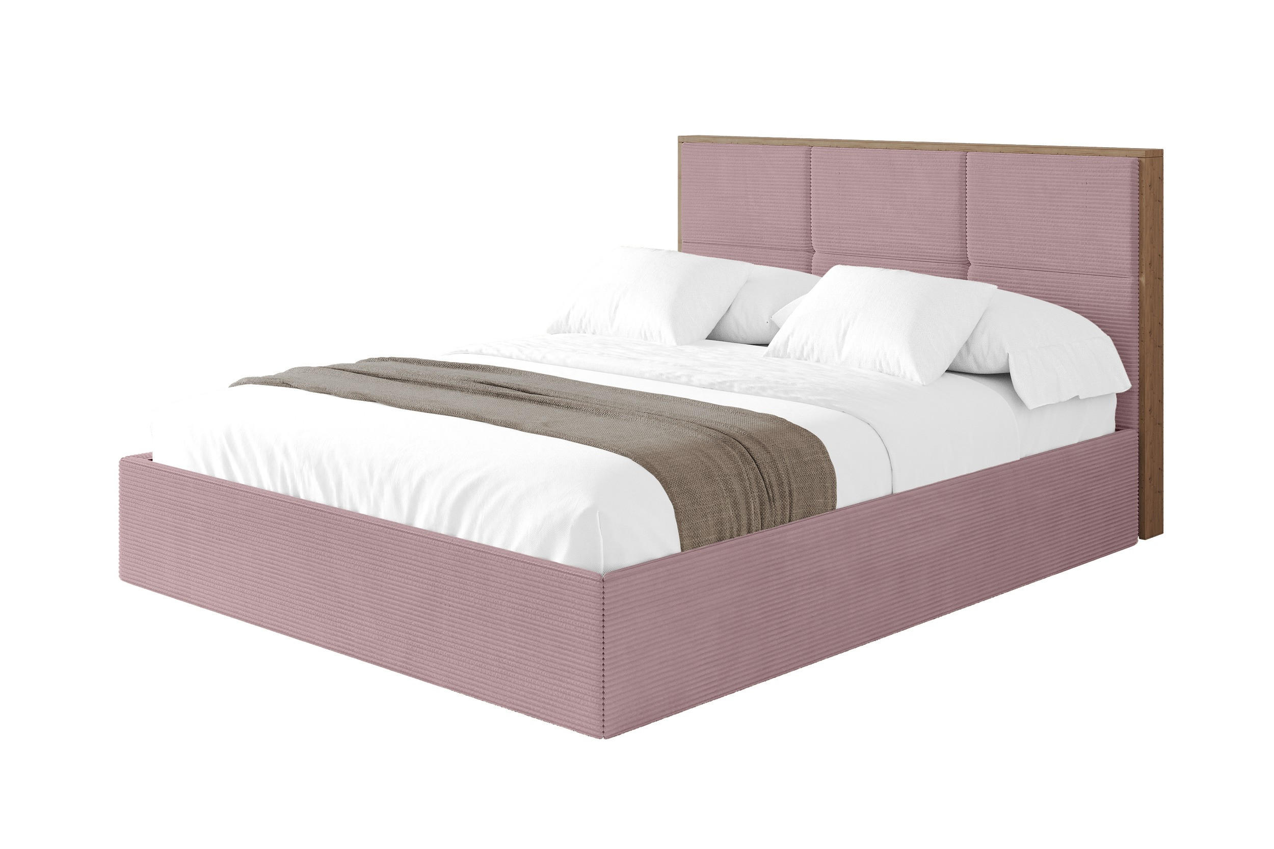 POLSTERBETT mit Bettkasten und Lattenrost, Boxbett ohne Matratze - LILA 140x200 Rosa - Rosa, Holzwerkstoff/Textil (140/200cm) - ALTDECOR