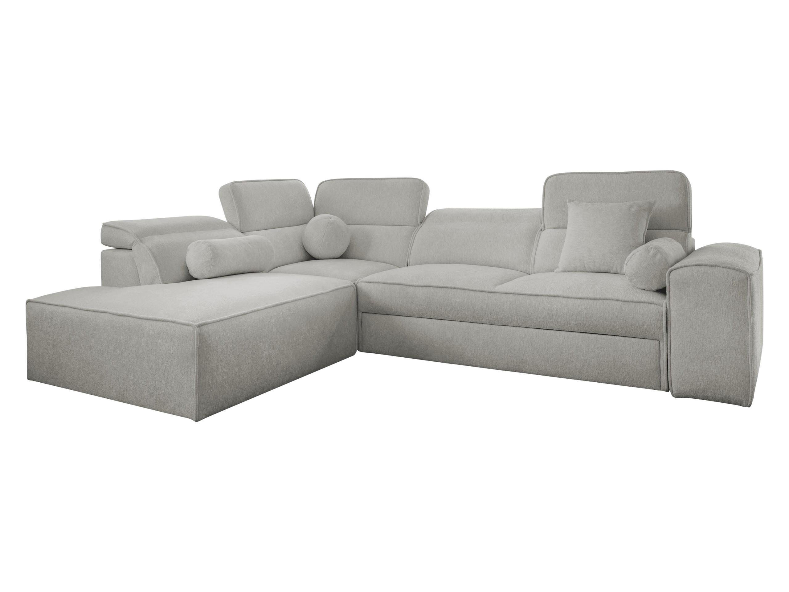ECKSCHLAFSOFA Viveri VII, Seite: Links - Hellgrau, Holz/Textil (276/214cm) - MIRJAN24