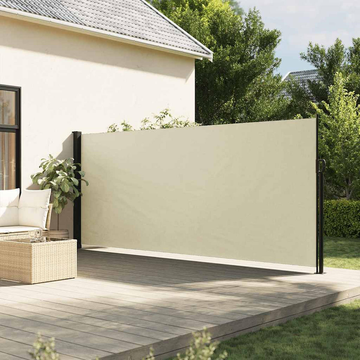 SEITENMARKISE Ausziehbar Creme 160x500 cm - Creme, Textil (500/160/500cm) - furnicato