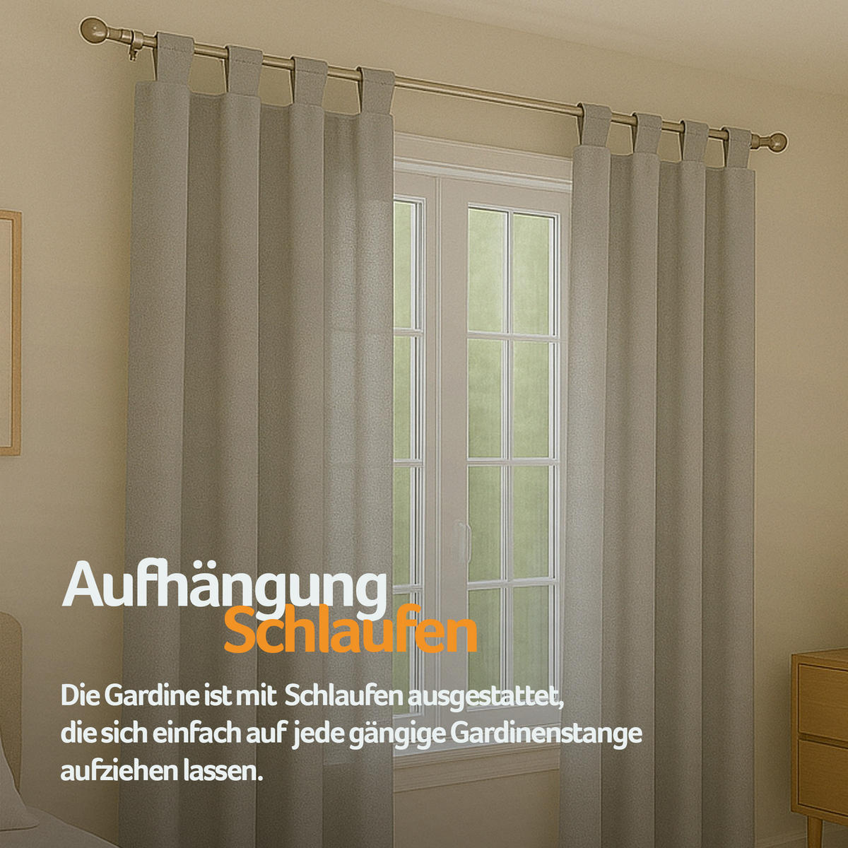 SCHLAUFENSCHAL blickdicht 140x225 cm Hellgrau 2er-Pack - Hellgrau, Textil (140/225cm)