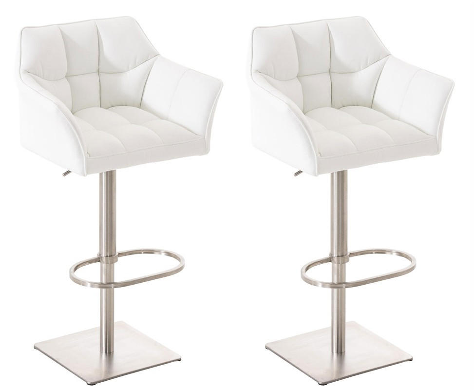furnicato Barhocker Weiß 64x88x45 cm